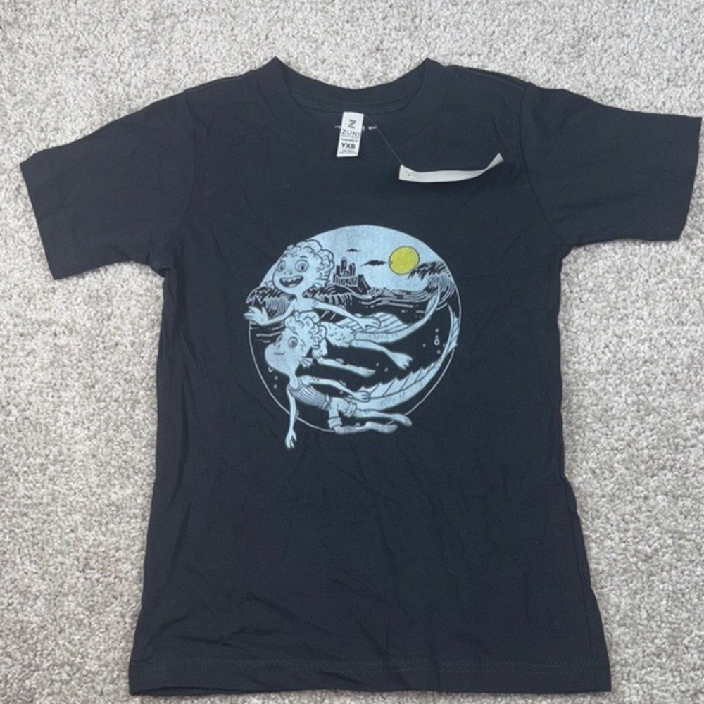 Disney Pixar Luca Graphic‎ T Shirt Zuni Sportswear Black Kids YXS NWT